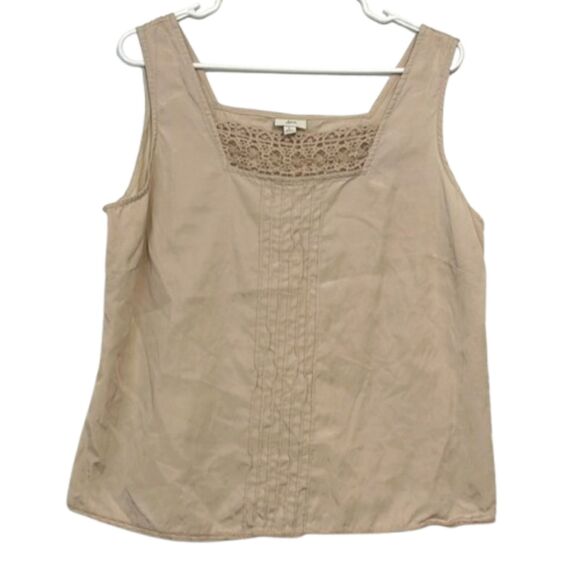 J. Jill Tank Top Crochet Pintuck Layer Transitional Womens Large Boho Beach - Picture 1 of 10